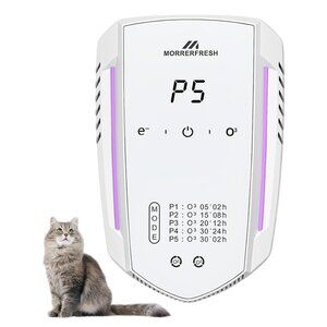 Cat Litter Deodorizer & Pet Odor Eliminator for Home, Ozone Air Purifier Plug in